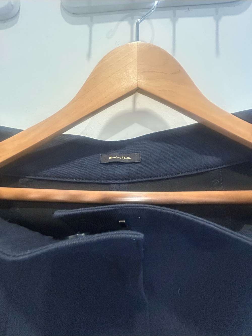 Massimo Dutti Wide-Leg Pants in Dark Navy Blue